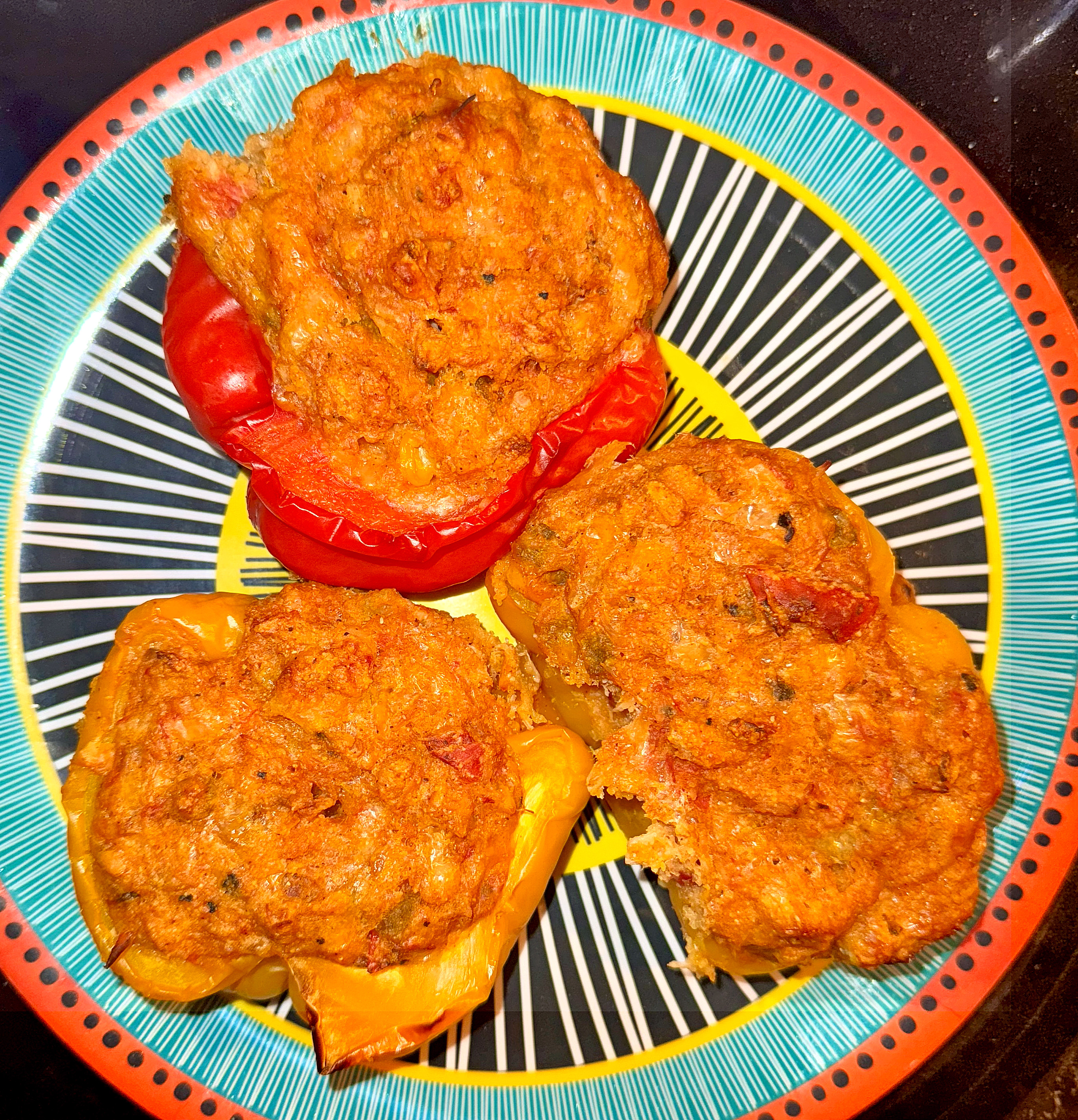 Chicken and Cornbread Stuffed Peppers