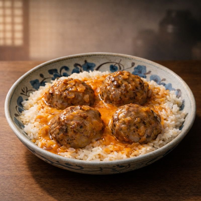 Sweet Potato-Gochujang Meatballs with Coconut-Miso Sauce